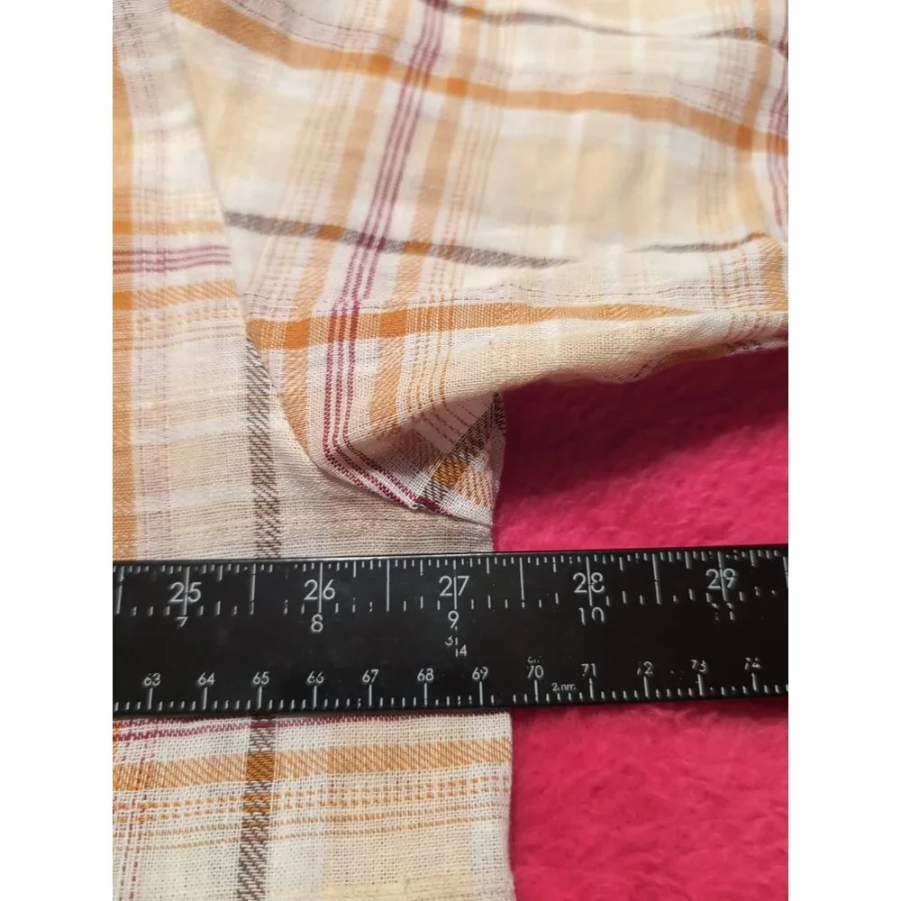 Steve Harvey Classic Men's Plaid Short Sleeve Button Up Size 5XL NWT 100% Linen - Picture 9 of 10